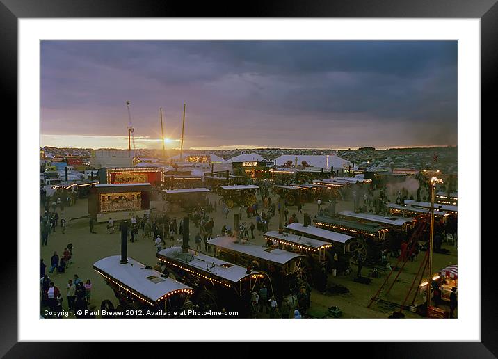 The Steam Fair at Sunset. Framed Mounted Print by Paul Brewer