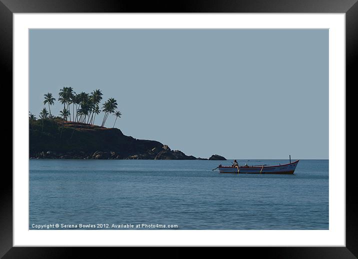 Boat in Palolem Bay Framed Mounted Print by Serena Bowles