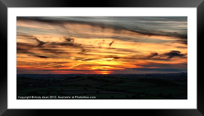 Late summer skies Framed Mounted Print by Andy dean