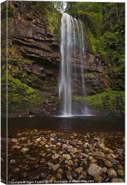 Hendryd Falls Canvas Print by Creative Photography Wales