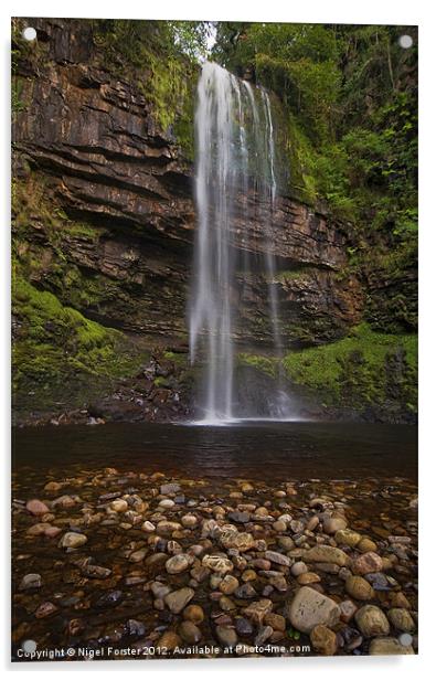 Hendryd Falls Acrylic by Creative Photography Wales