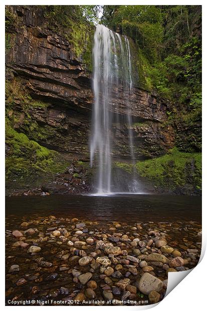 Hendryd Falls Print by Creative Photography Wales