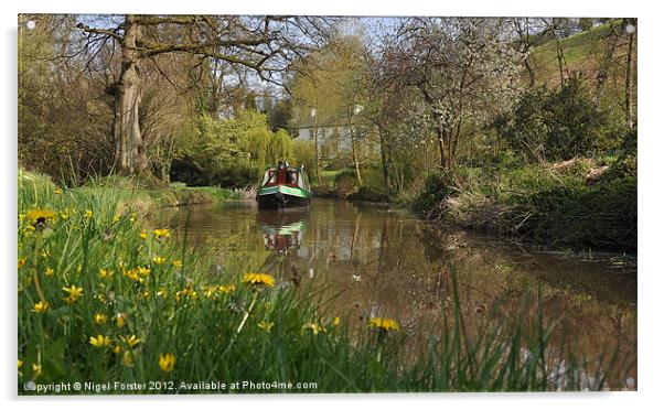 Narrowboat on the Brecon Canal Acrylic by Creative Photography Wales