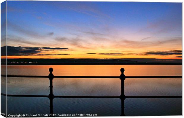 Sunset on The Wirral Canvas Print by Richard Nichols