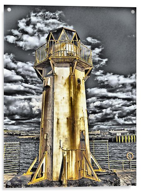 Ardrossan Lighthouse Acrylic by Fiona Messenger