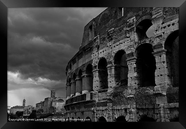 Coliseum Walls Rome Framed Print by James Lavott