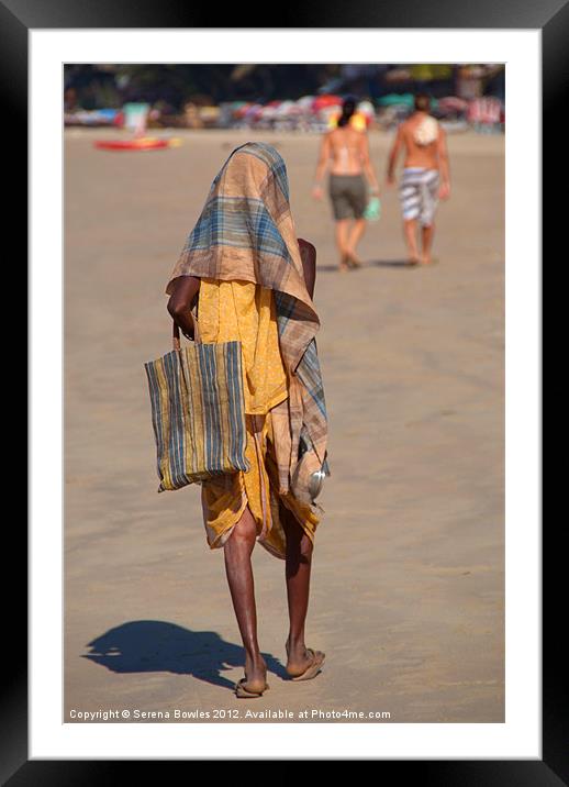 Beggar on Palolem Beach Framed Mounted Print by Serena Bowles