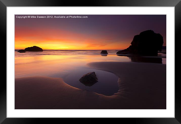 Cannon Beach Sunset Framed Mounted Print by Mike Dawson