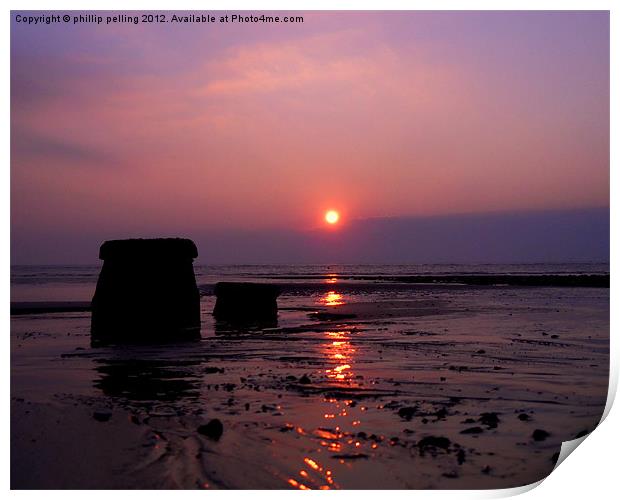 Groyn Sunrise Print by camera man