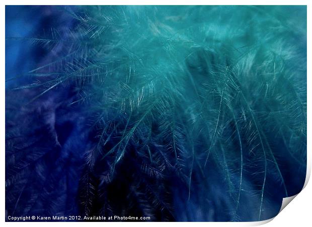 Blue Feathers Print by Karen Martin