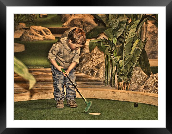 golfer Framed Mounted Print by sue davies