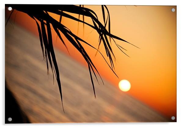 Sunset in Paphos Cyprus Acrylic by Karen McGrath