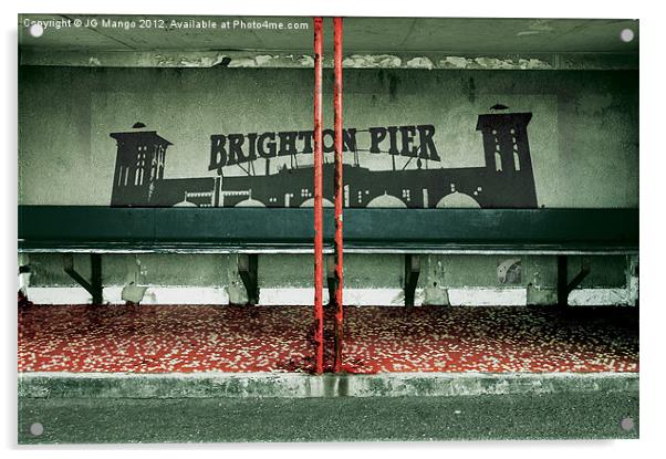 Brighton Pier Shelter Acrylic by JG Mango