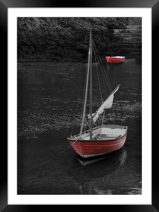 THE RED BOATS Framed Mounted Print by Anthony R Dudley (LRPS)