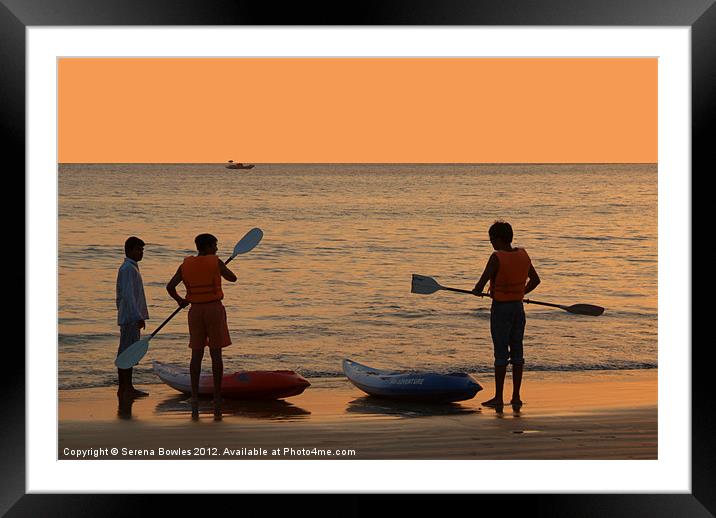 About to go Kayaking Palolem Framed Mounted Print by Serena Bowles