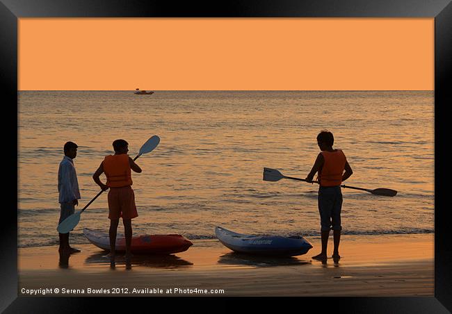 About to go Kayaking Palolem Framed Print by Serena Bowles
