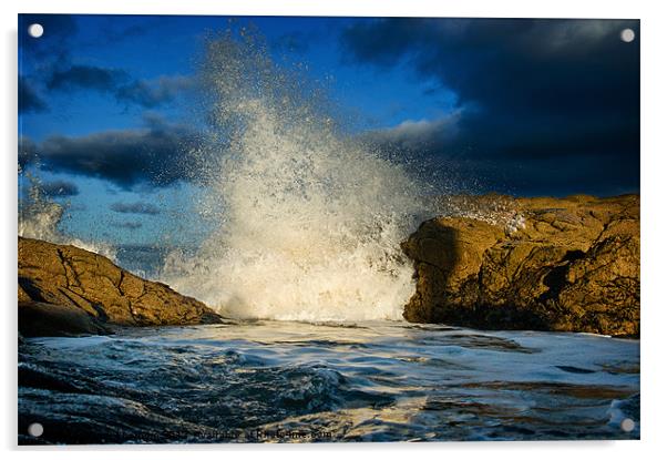 Gullane Wave Breakers Acrylic by Keith Thorburn EFIAP/b