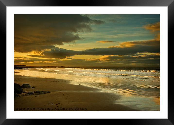 Evening Sun on Gullane Beach Framed Mounted Print by Keith Thorburn EFIAP/b