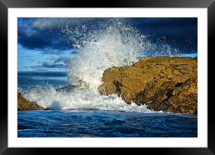 Gullane Wave Breakers Framed Mounted Print by Keith Thorburn EFIAP/b
