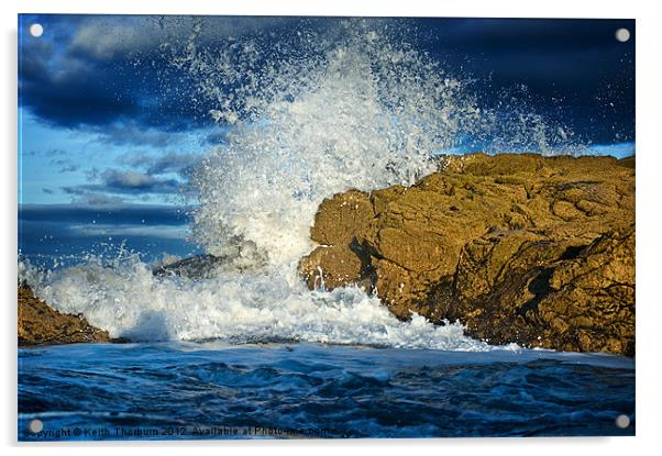 Gullane Wave Breakers Acrylic by Keith Thorburn EFIAP/b