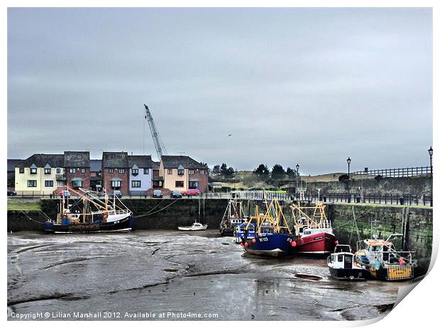 Maryport Harbour Print by Lilian Marshall