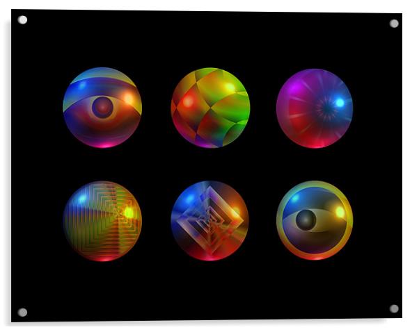 Abstract Textured Spheres Acrylic by Lidiya Drabchuk