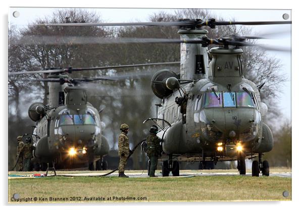 Two Chinooks Acrylic by Oxon Images