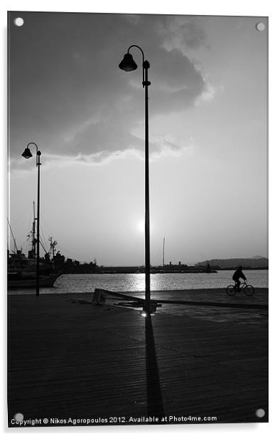 Lighting post shadow Acrylic by Alfani Photography