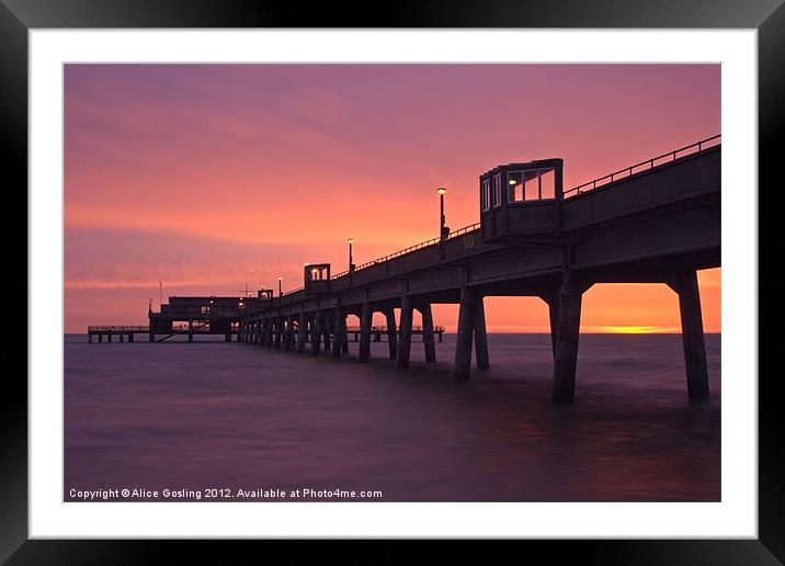 Deal Pier Sunrise Framed Mounted Print by Alice Gosling