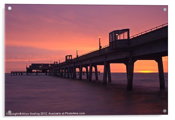 Deal Pier Sunrise Acrylic by Alice Gosling