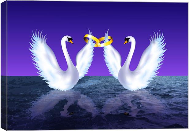 Swans Wedding Canvas Print by Lidiya Drabchuk