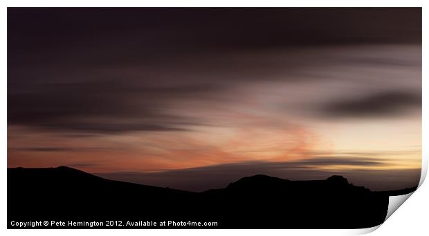 Last light on Dartmoor Print by Pete Hemington