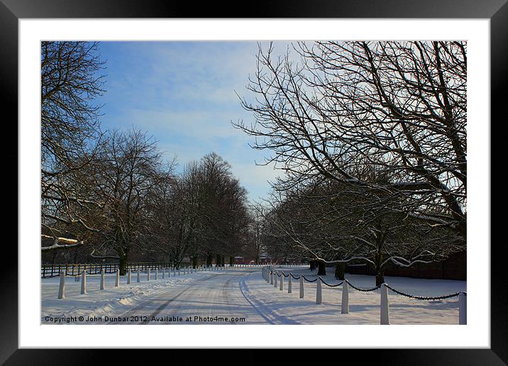 Winter at Wiseton Hall Stables Framed Mounted Print by John Dunbar
