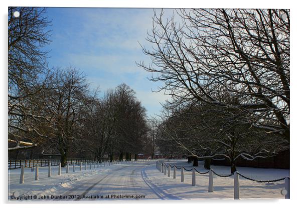 Winter at Wiseton Hall Stables Acrylic by John Dunbar