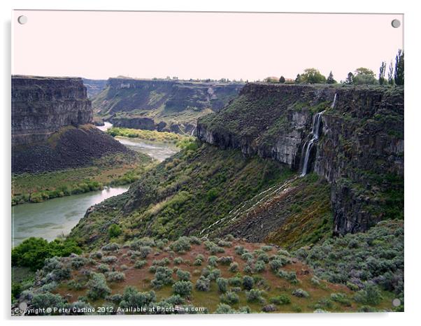 Snake River Twin Falls Idaho Acrylic by Peter Castine