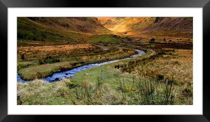Annascaul Mountains and River Framed Mounted Print by barbara walsh