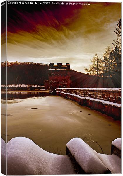 Ice on the Dam Canvas Print by K7 Photography