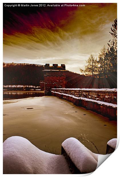 Ice on the Dam Print by K7 Photography