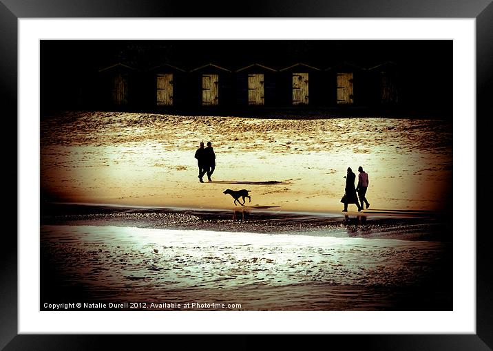 Beach Stroll Framed Mounted Print by Natalie Durell