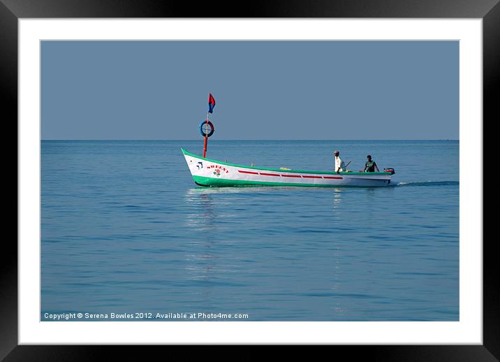 Boat in Palolem Bay Framed Mounted Print by Serena Bowles