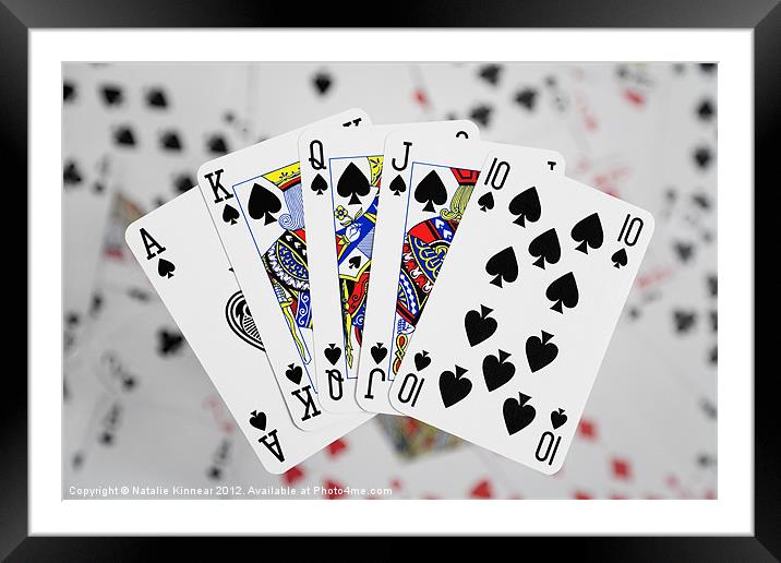 Playing Cards, Royal Flush Framed Mounted Print by Natalie Kinnear