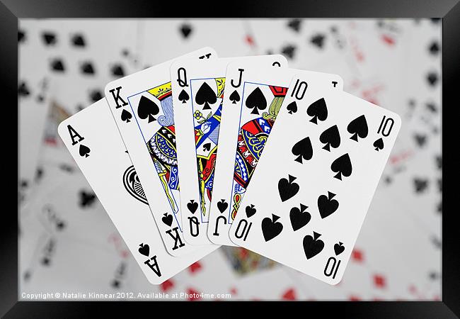 Playing Cards, Royal Flush Framed Print by Natalie Kinnear