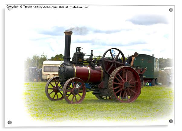 Steam Traction Engine Acrylic by Trevor Kersley RIP