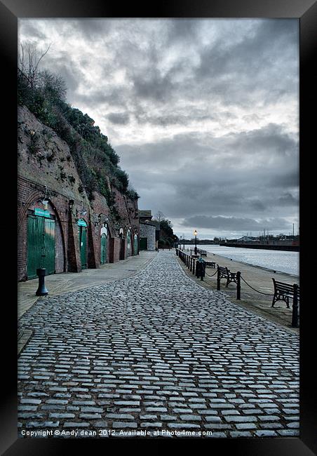 Along Exeter quay Framed Print by Andy dean