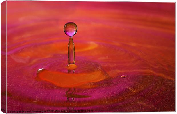 Water Droplet Canvas Print by Paul Messenger
