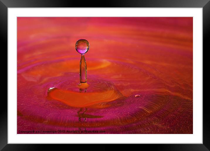 Water Droplet Framed Mounted Print by Paul Messenger