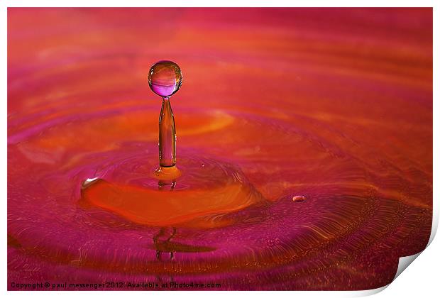 Water Droplet Print by Paul Messenger