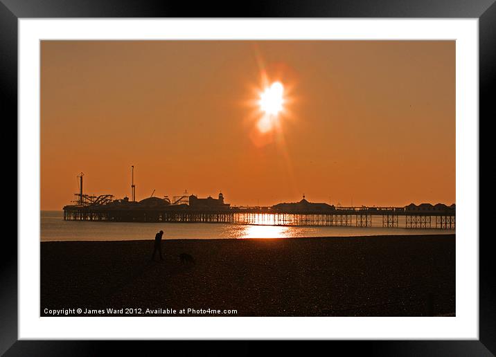 An Evening Stroll in Brighton Framed Mounted Print by James Ward
