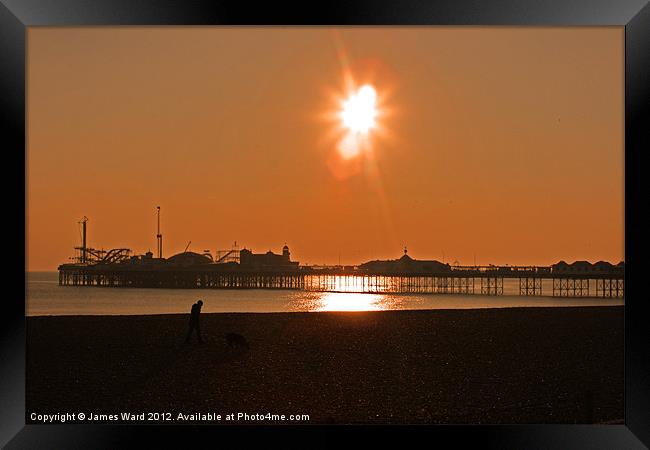 An Evening Stroll in Brighton Framed Print by James Ward