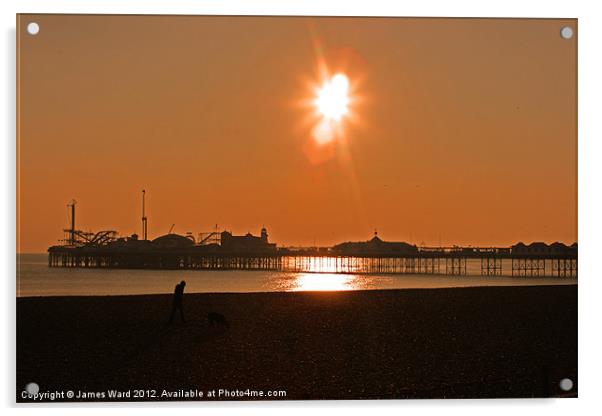 An Evening Stroll in Brighton Acrylic by James Ward